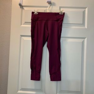workout leggings Forever 21 S burgundy color